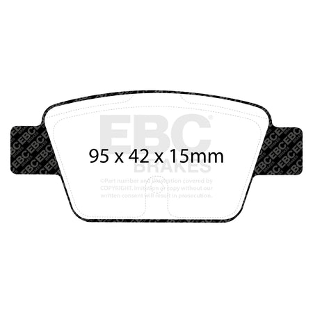 EBC Rear GreenStuff Brake Pads - Fiat Stilo / Fiat Stilo Multiwagon (DP21381) — view 2