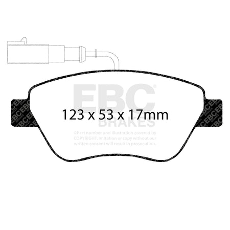 EBC Front GreenStuff Brake Pads - Fiat Idea / Fiat Grande Punto (DP21384) — view 2