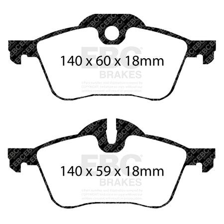 EBC Front Ultimax Brake Pads - Mini Hatch (1st Gen) (R50) / Mini (R52) (DP1388) — view 2
