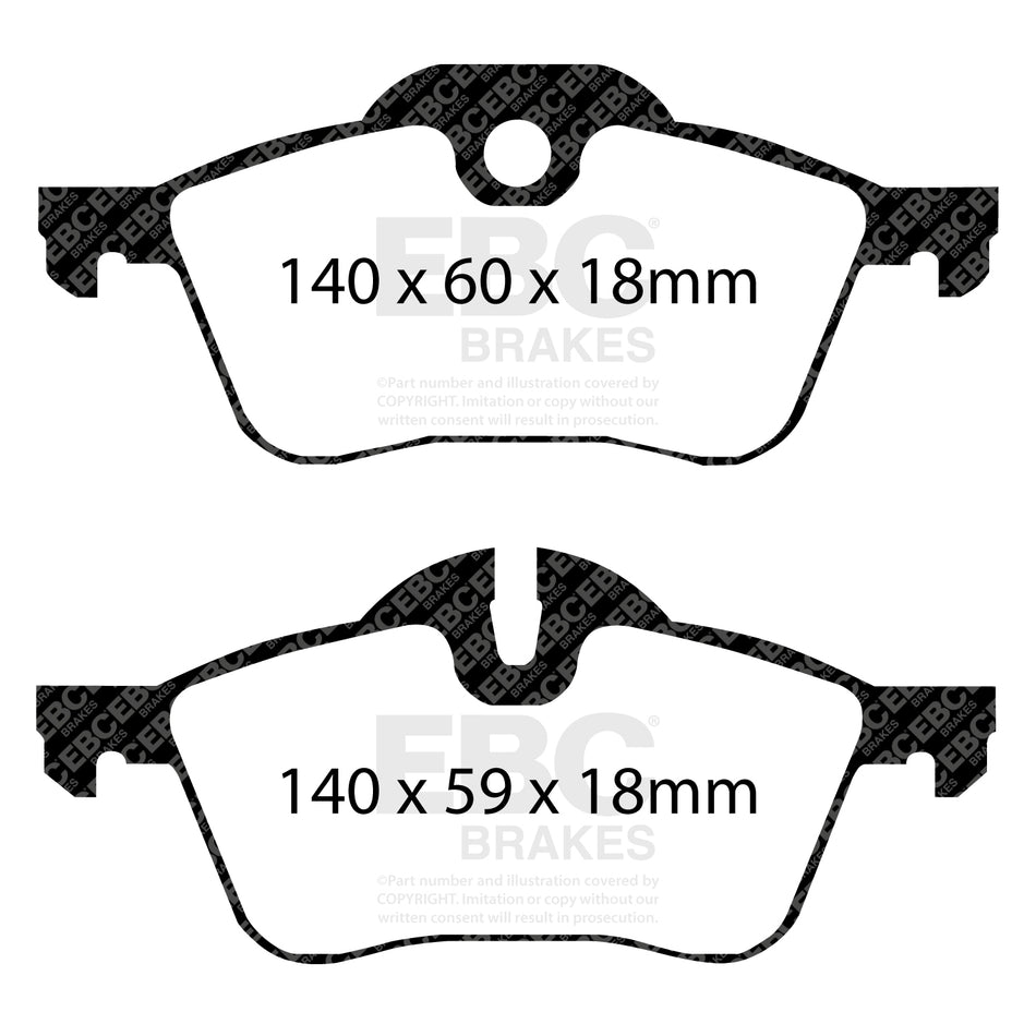EBC Front Ultimax Brake Pads - Mini Hatch (1st Gen) (R50) / Mini (R52) (DP1388) — view 2