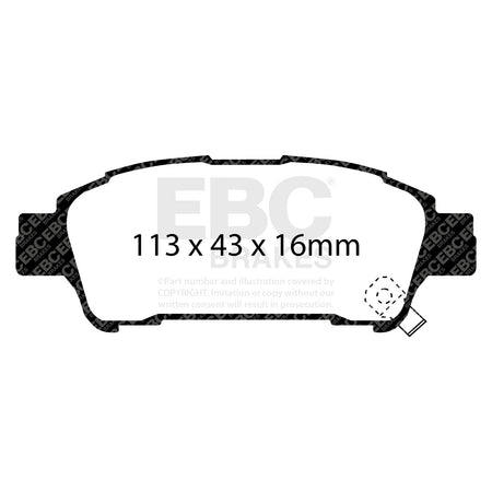 EBC Rear Ultimax Brake Pads - Toyota Alphard / Toyota Estima (DP1401) — view 2