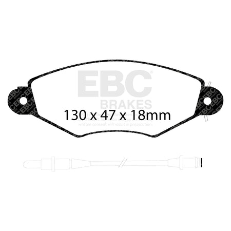 EBC Front Ultimax Brake Pads - Renault Commercial Kangoo / Renault Kangoo (DP1406) — view 2