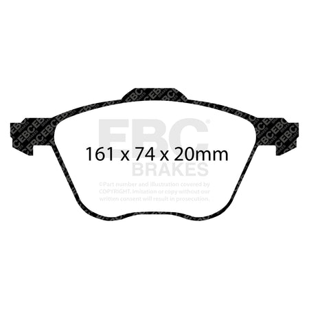 EBC Front Ultimax Brake Pads - Volkswagen Sharan (7M) / Seat Alhambra (7M) (DP1413) — view 2