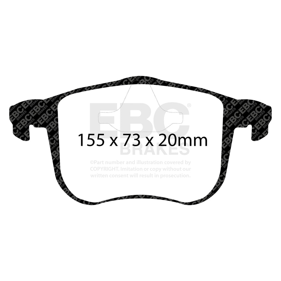 EBC Front YellowStuff Brake Pads - Saab 9|3 / Cadillac Bls (DP41416R) — view 2