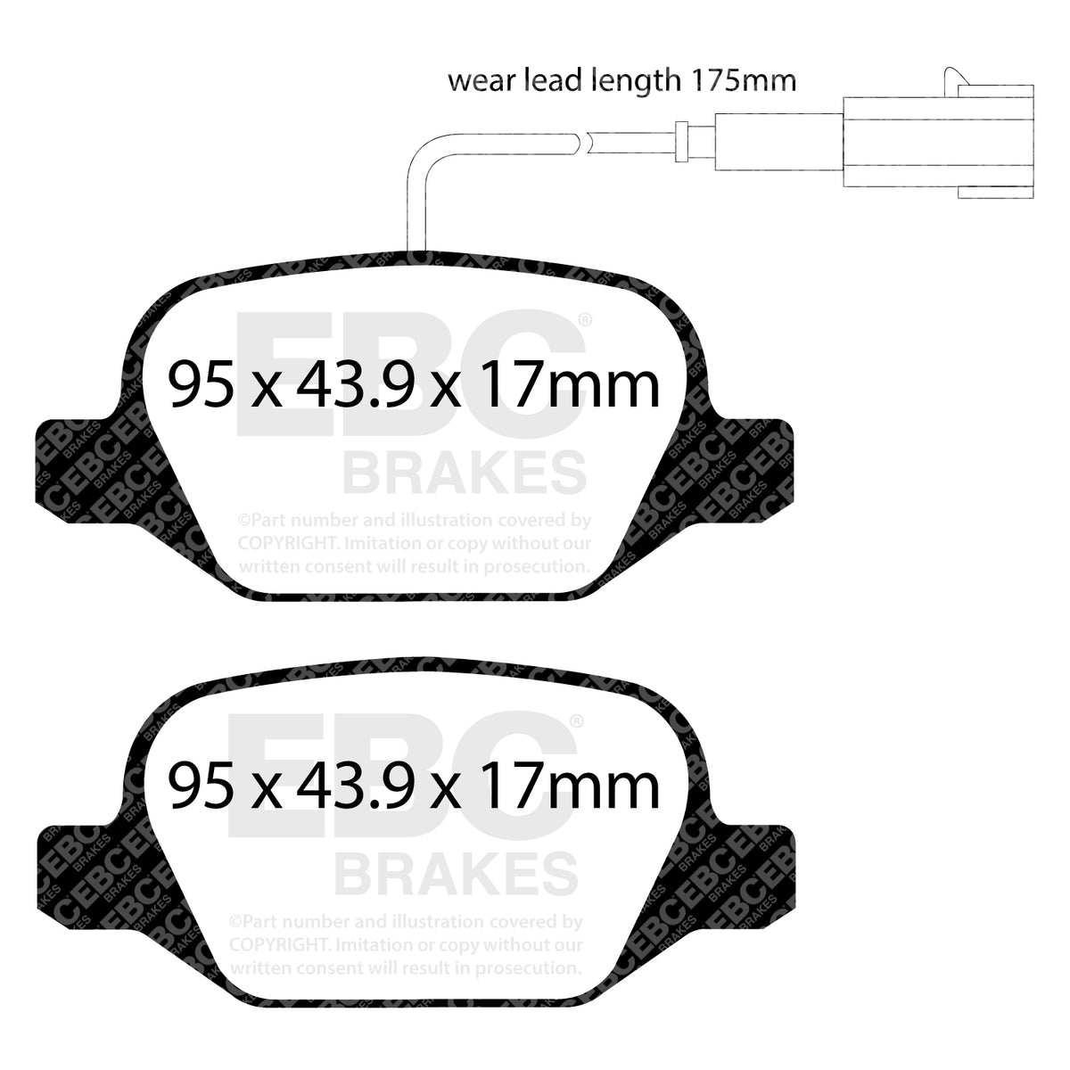 EBC Rear YellowStuff Brake Pads - Alfa Romeo Mito (DP41430/2R) — view 2