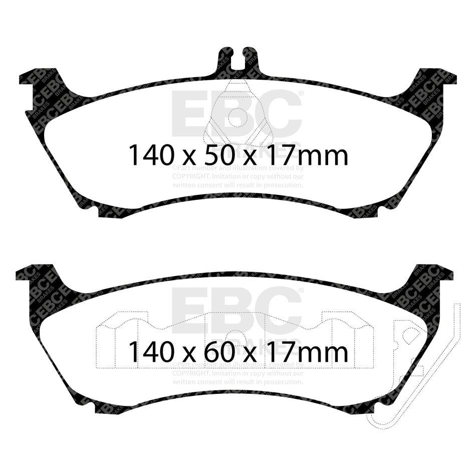 EBC Rear GreenStuff Brake Pads - Mercedes-Benz M-Class (W163) (DP61437) — view 2