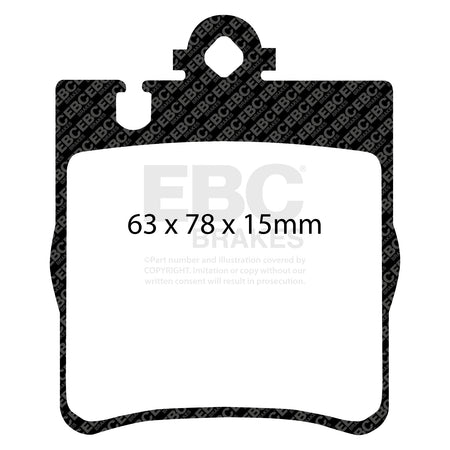 EBC Rear YellowStuff Brake Pads - Mercedes-Benz C-Class (W203) / Mercedes-Benz C-Class (CL203) (DP41441R) — view 2