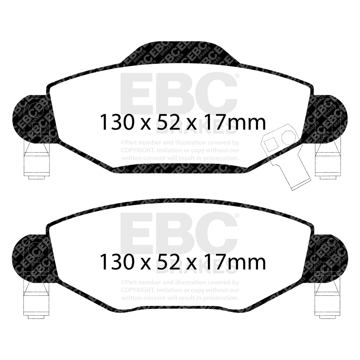 EBC Front Ultimax Brake Pads - Toyota Yaris (XP10) (DP1446) — view 2