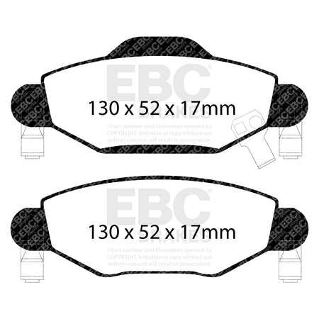 EBC Front Ultimax Brake Pads - Toyota Yaris (XP10) (DP1446) — view 2