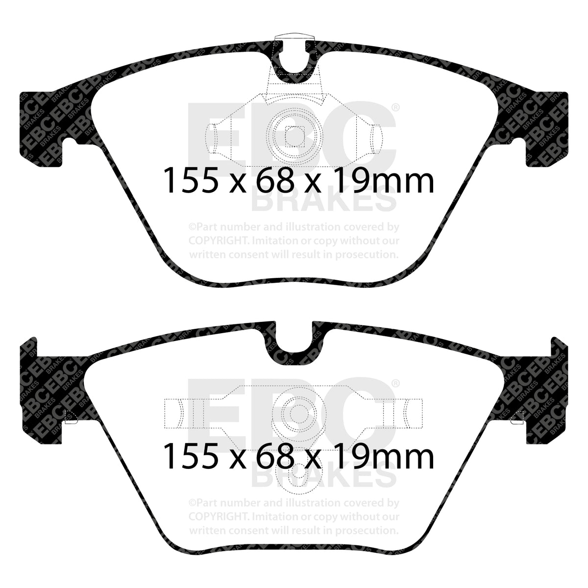 EBC Front YellowStuff Brake Pads - BMW 5 Series (E60) / BMW 5 Series (E61) (DP41449R) — view 2