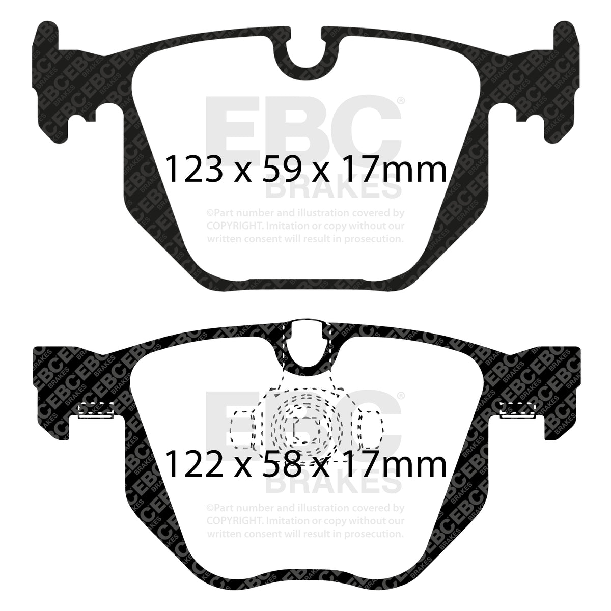 EBC Rear RedStuff Brake Pads - BMW 7 Series (E65) / BMW 7 Series (E66) (DP31450C) — view 2