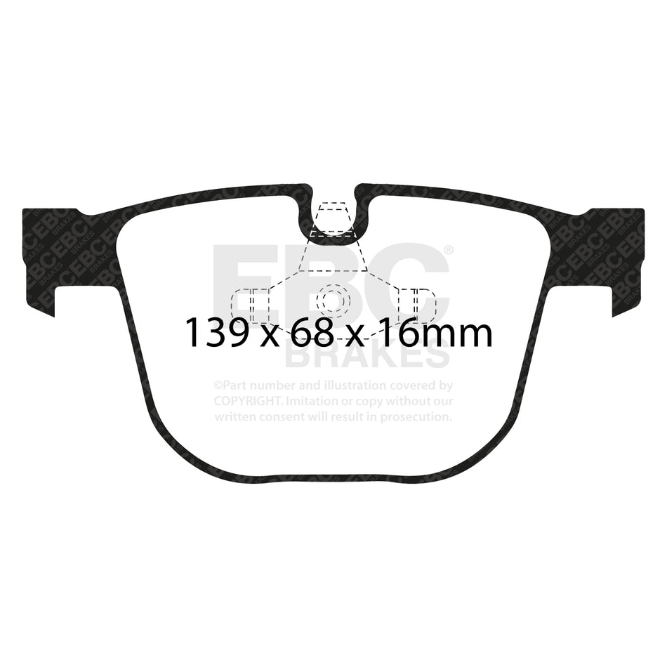 EBC Rear BlueStuff Brake Pads - BMW 5 Series (E60) / BMW 5 Series (E61) (DP51451NDX) — view 2