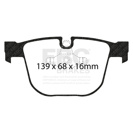 EBC Rear Racing RP-X Brake Pads - BMW 6 Series (E63) / BMW 6 Series (E64) (DP81451RPX) — view 2