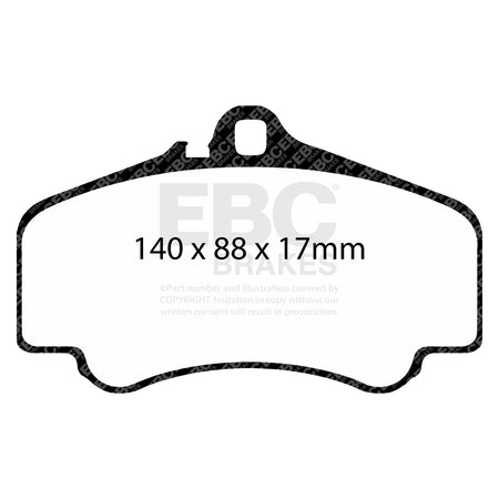 EBC Front BlueStuff Brake Pads - Porsche 911 (996) (DP51454NDX) — view 2