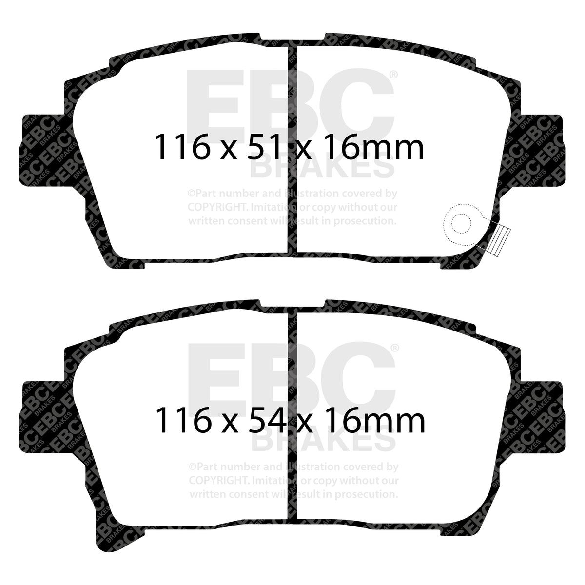 EBC Front Ultimax Brake Pads - Toyota Bb / Toyota Prius (DP1459) — view 2