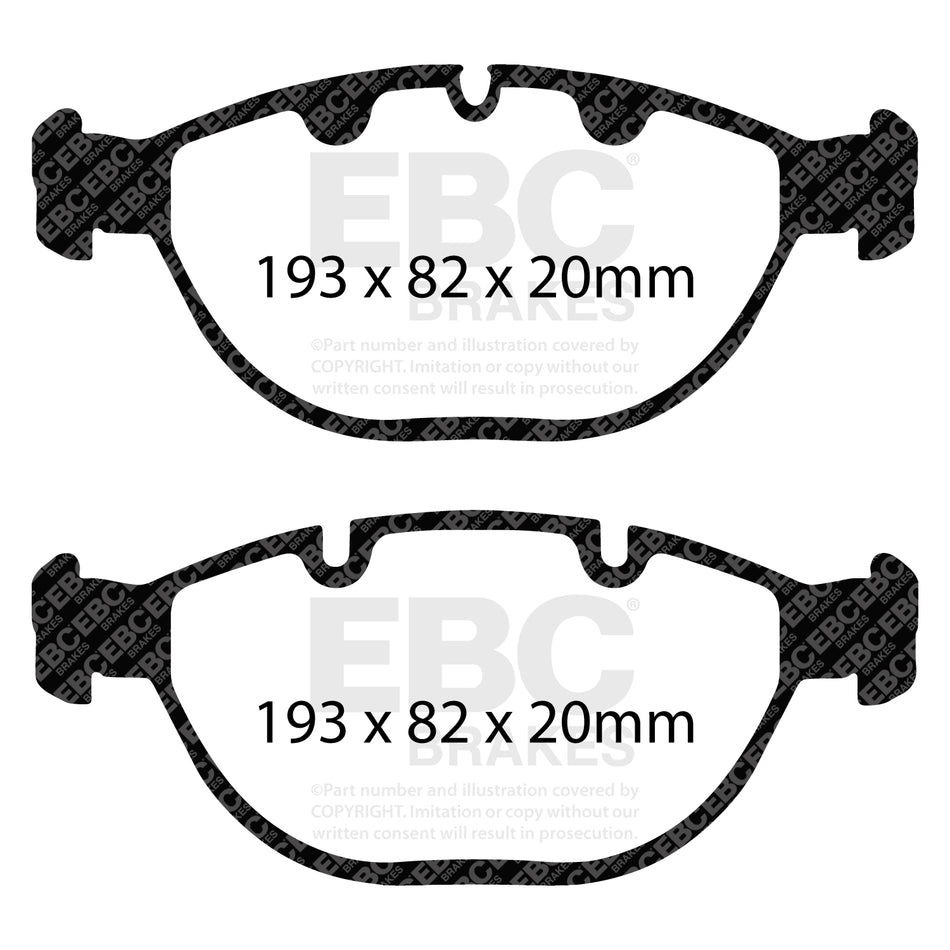 EBC Front YellowStuff Brake Pads - BMW X5 (E53) (DP41472R) — view 2