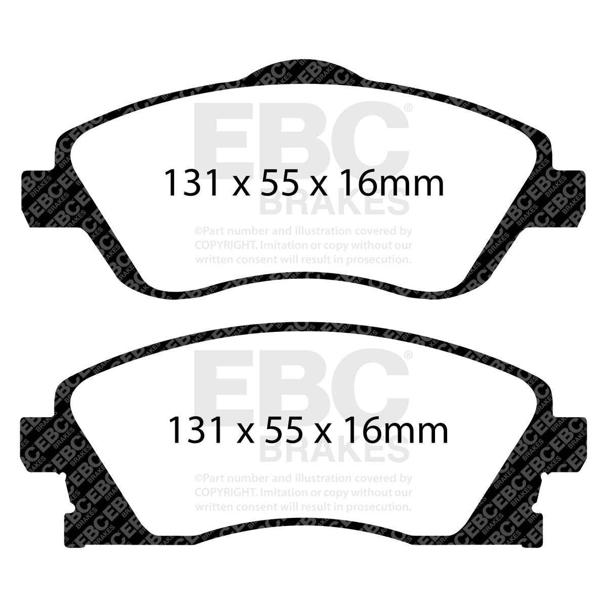EBC Front GreenStuff Brake Pads - Vauxhall Corsa (C) / Opel Corsa (C) (DP21476) — view 2
