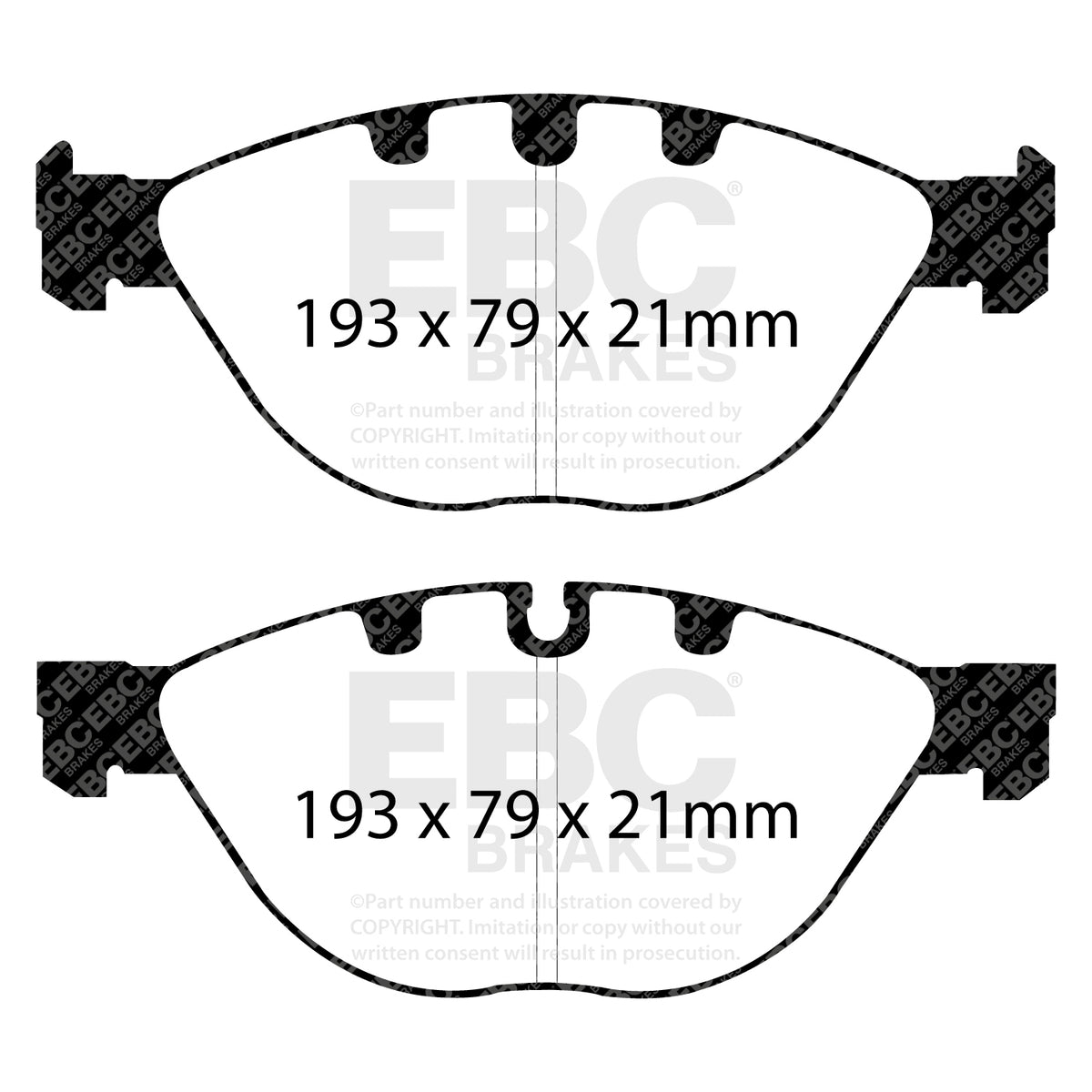 EBC Front BlueStuff Brake Pads - BMW 5 Series (E60) / BMW 5 Series (E61) (DP51482NDX) — view 2