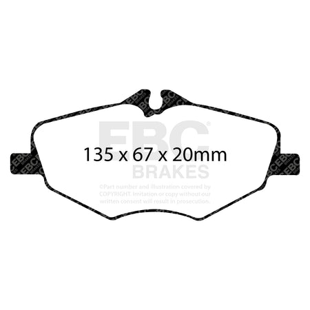 EBC Front YellowStuff Brake Pads - Mercedes-Benz E-Class (W211) / Mercedes-Benz E-Class (T211) (DP41488R) — view 2