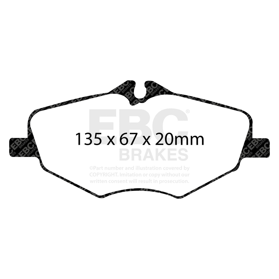 EBC Front YellowStuff Brake Pads - Mercedes-Benz E-Class (W211) / Mercedes-Benz E-Class (T211) (DP41488R) — view 2