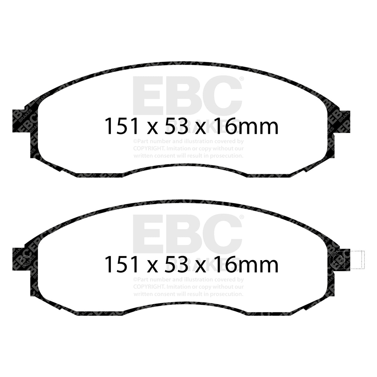 EBC Front Ultimax Brake Pads - Mitsubishi Commercial L 200 (DP1489) — view 2