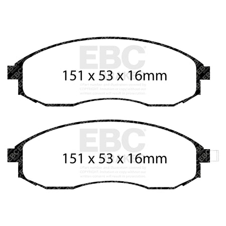 EBC Front Ultimax Brake Pads - Mitsubishi Commercial L 200 (DP1489) — view 2