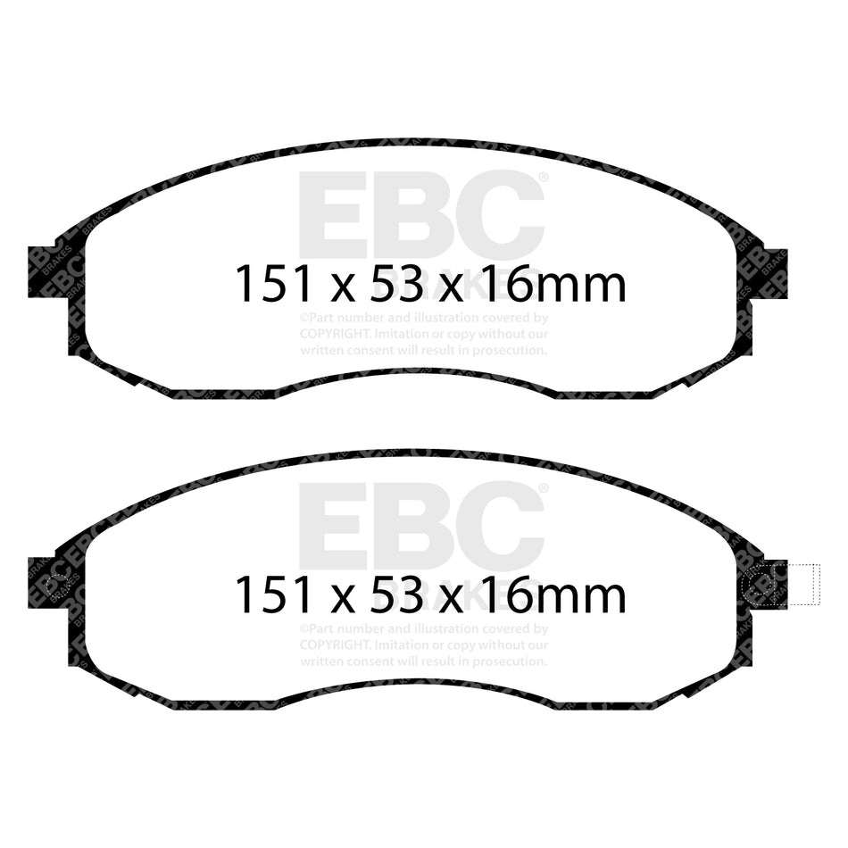 EBC Front Ultimax Brake Pads - Mitsubishi Commercial L 200 (DP1489) — view 2