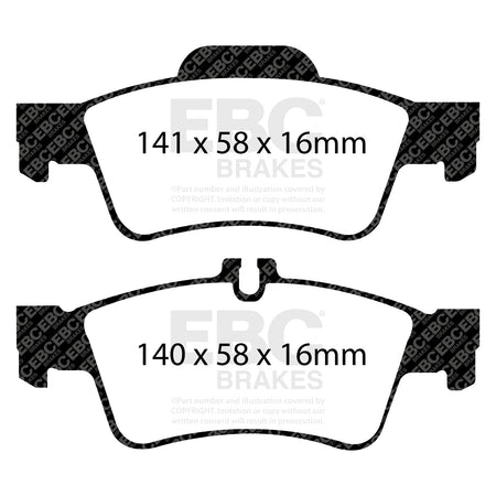 EBC Rear Ultimax Brake Pads - Mercedes-Benz E-Class (S212) / Mercedes-Benz E-Class (W212) (DP1491) — view 2