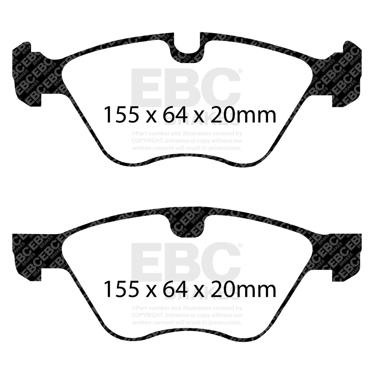 EBC Front BlueStuff Brake Pads - BMW 5 Series (E60) / BMW 5 Series (E61) (DP51493NDX) — view 2