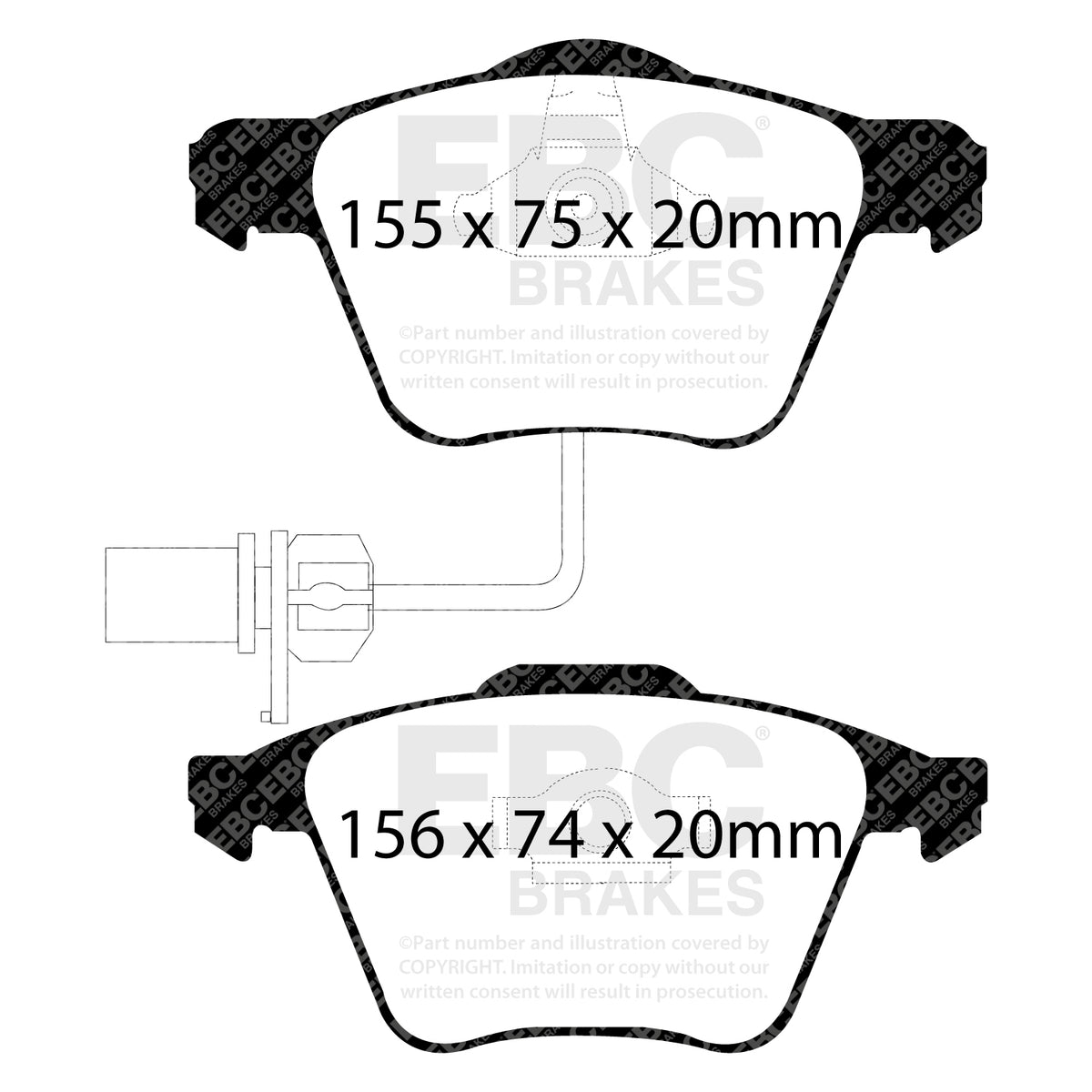 EBC Front BlueStuff Brake Pads - Audi A6 quattro / Audi A6 quattro Avant (DP51495NDX) — view 2