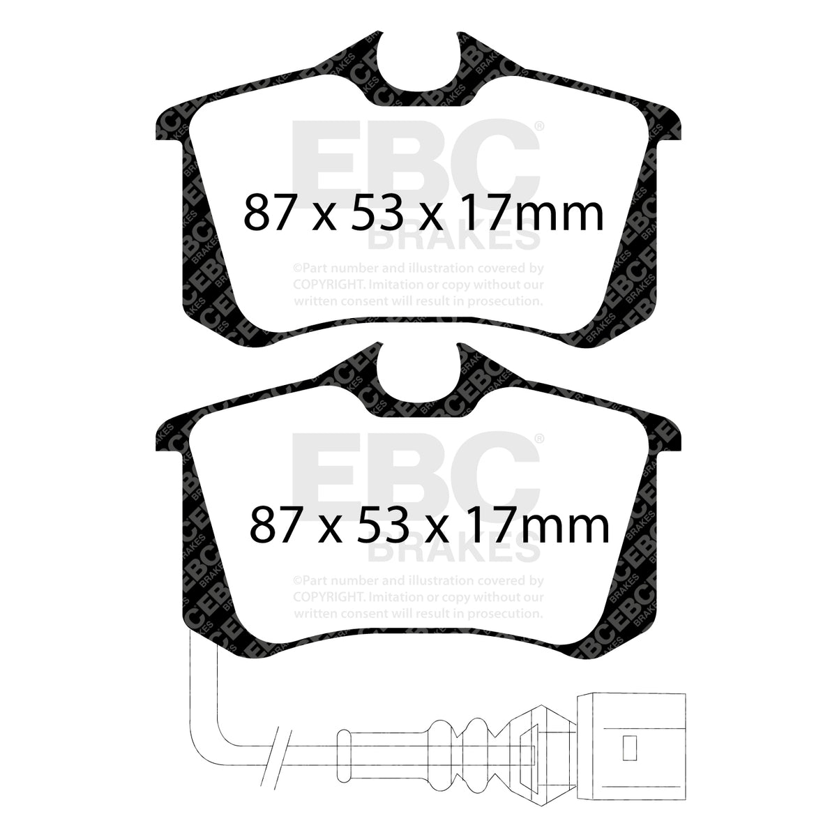 EBC Rear GreenStuff Brake Pads - Seat Altea / Volkswagen Golf (DP21497) — view 2