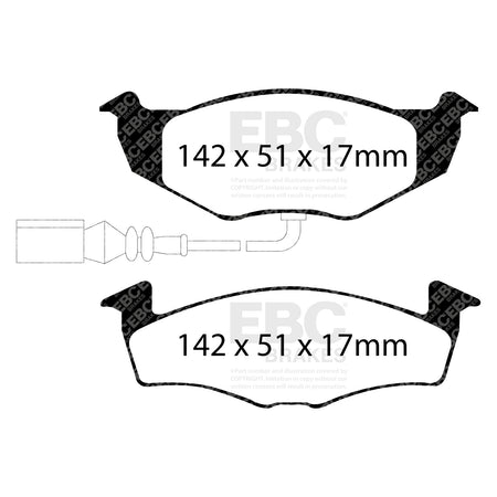 EBC Front Ultimax Brake Pads - Volkswagen Polo (9N) / Skoda Fabia (6Y) (DP1498) — view 2