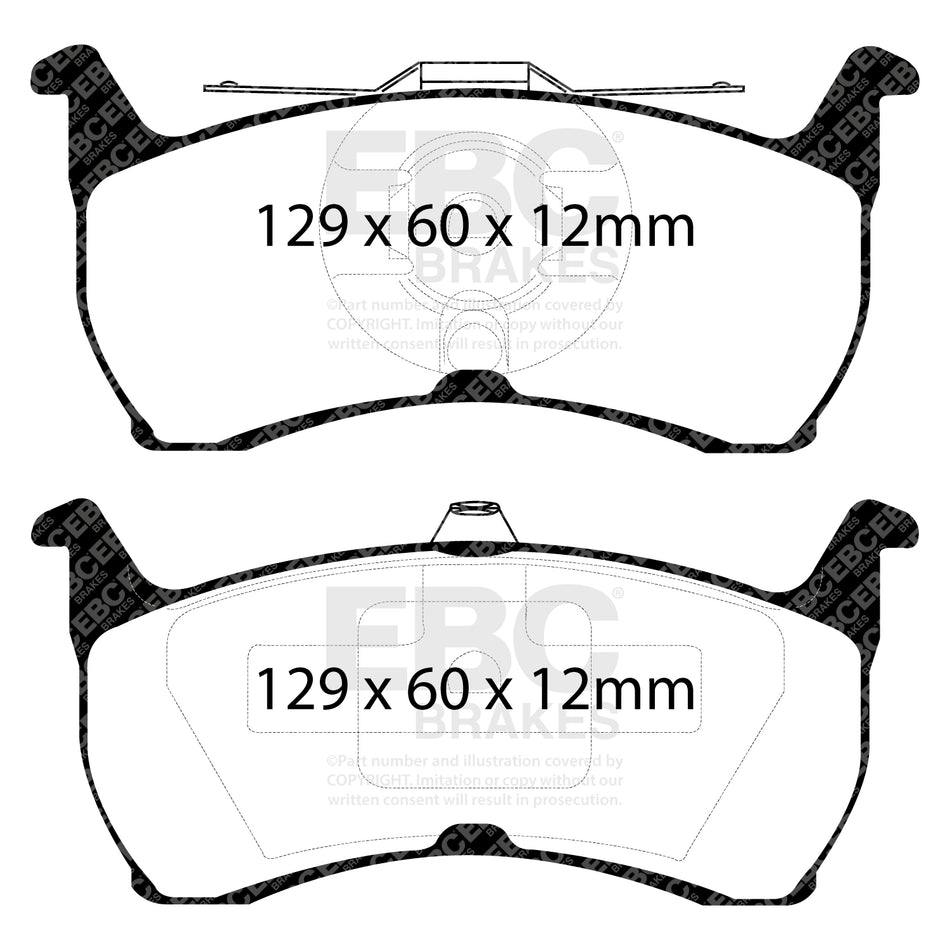 EBC Rear RedStuff Brake Pads - Aston Martin Virage / Aston Martin Virage Volante (DP31504C) — view 2