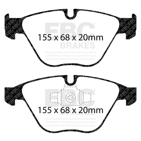 EBC Front Ultimax Brake Pads - BMW 3 Series (E91) / BMW X1 (E84) (DP1512) — view 2