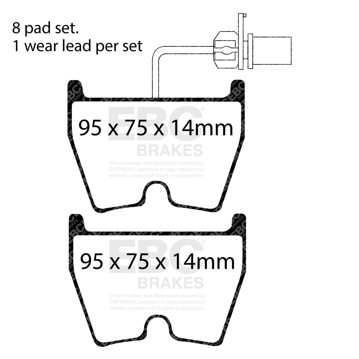 EBC Front BlueStuff Brake Pads - Audi R8 / Lamborghini Gallardo (DP51513NDX) — view 2