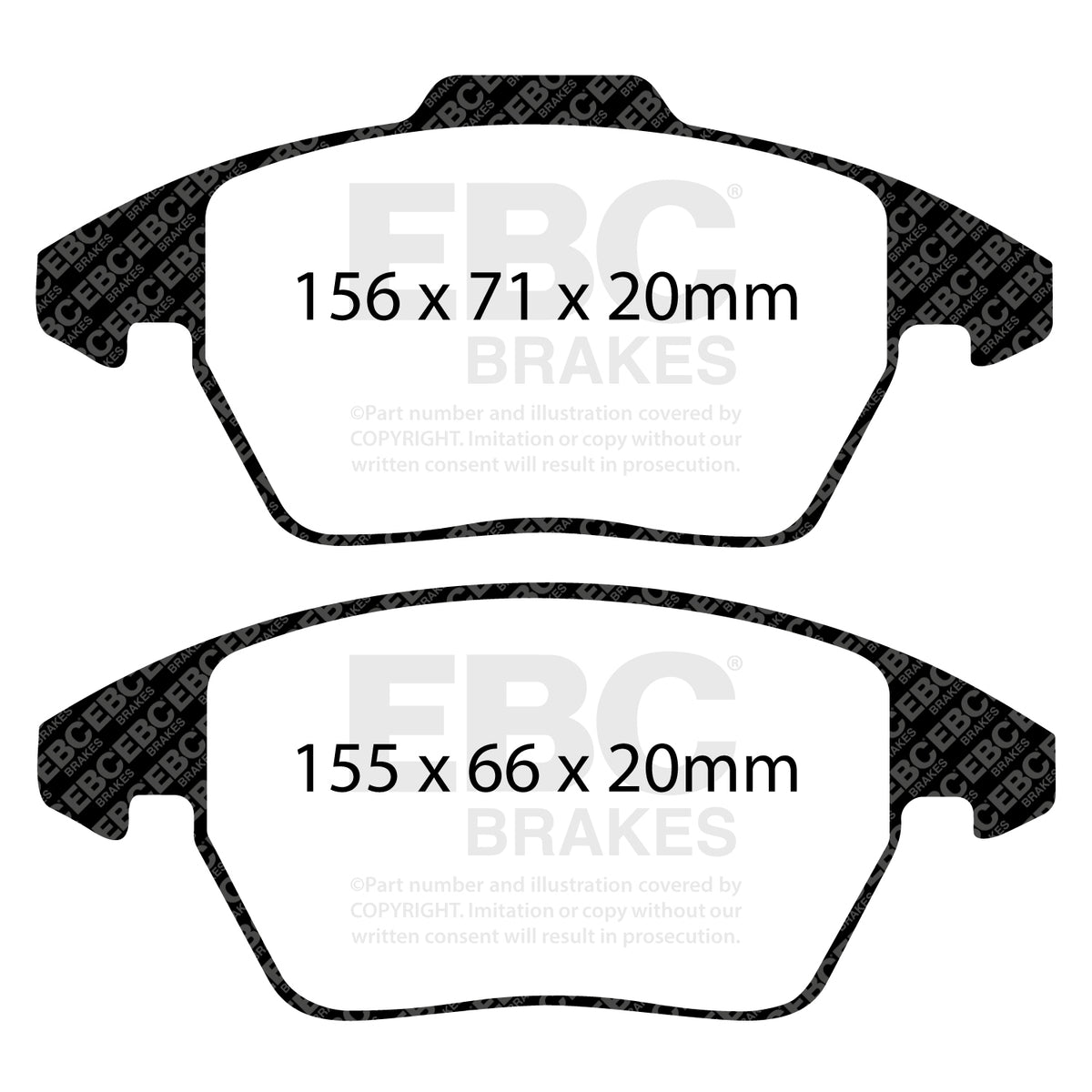 EBC Front GreenStuff Brake Pads - Peugeot 307 / Citroen C4 (DP21517/2) — view 2