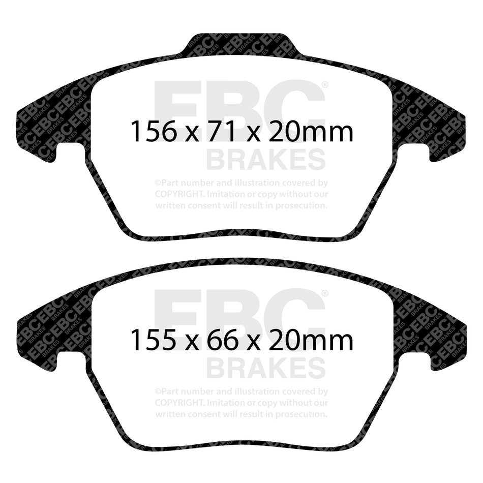 EBC Front GreenStuff Brake Pads - Peugeot 307 / Citroen C4 (DP21517/2) — view 2