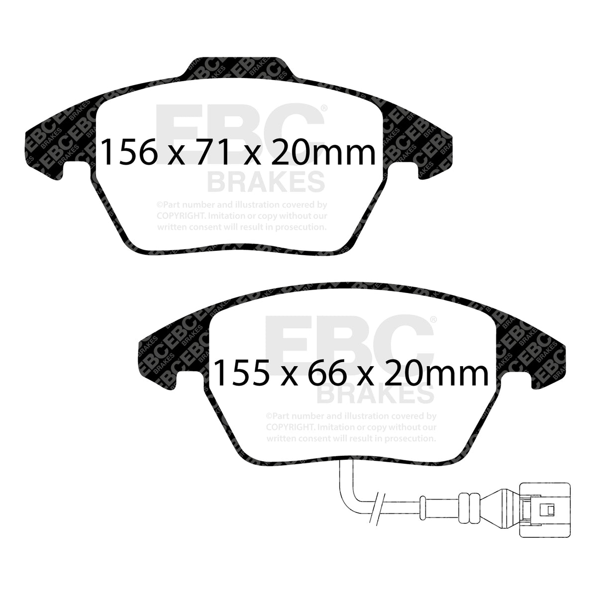 EBC Front RedStuff Brake Pads - Volkswagen Golf / Volkswagen Scirocco (DP31517C) — view 2