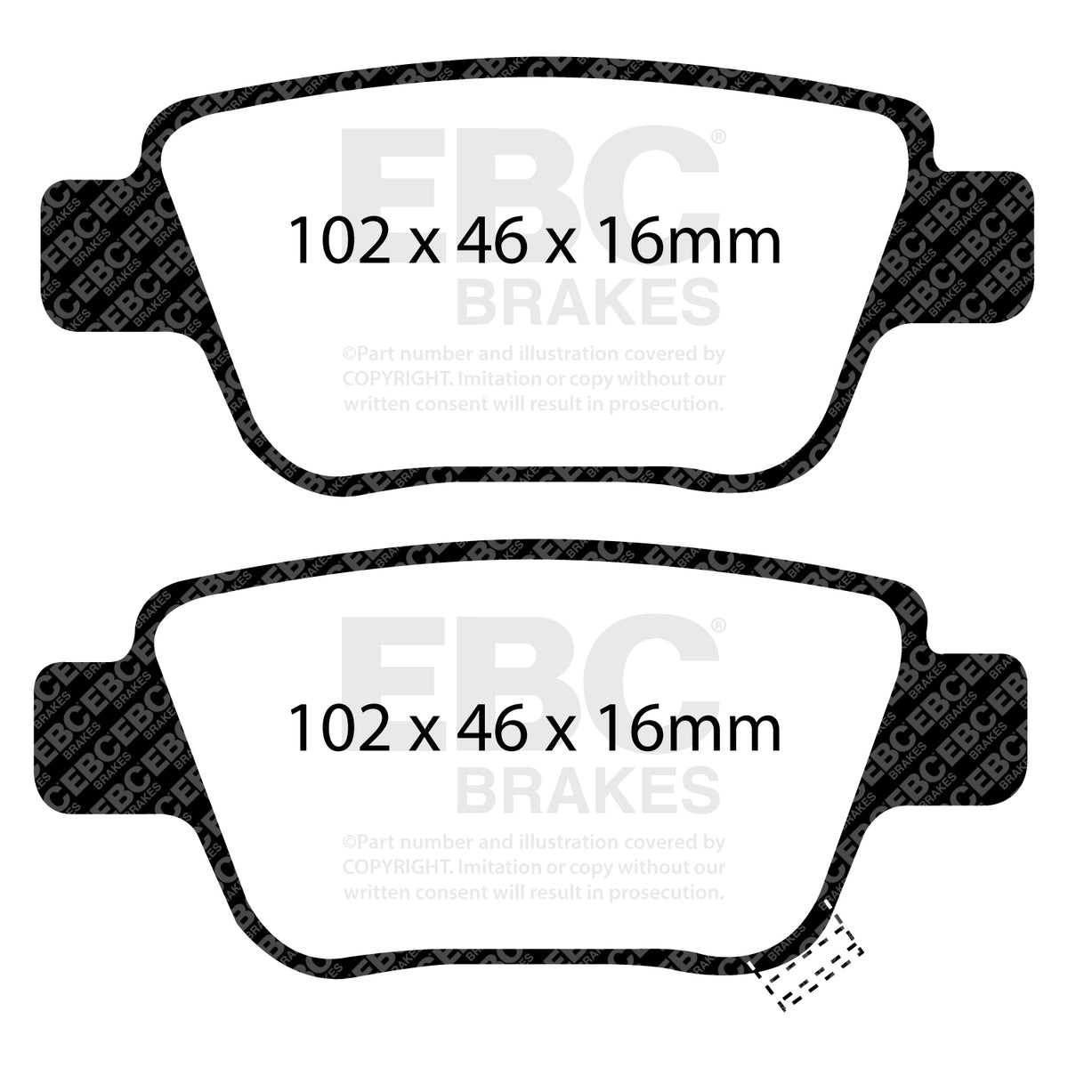 EBC Rear Ultimax Brake Pads - Toyota Estima / Toyota Lucida (DP1519) — view 2