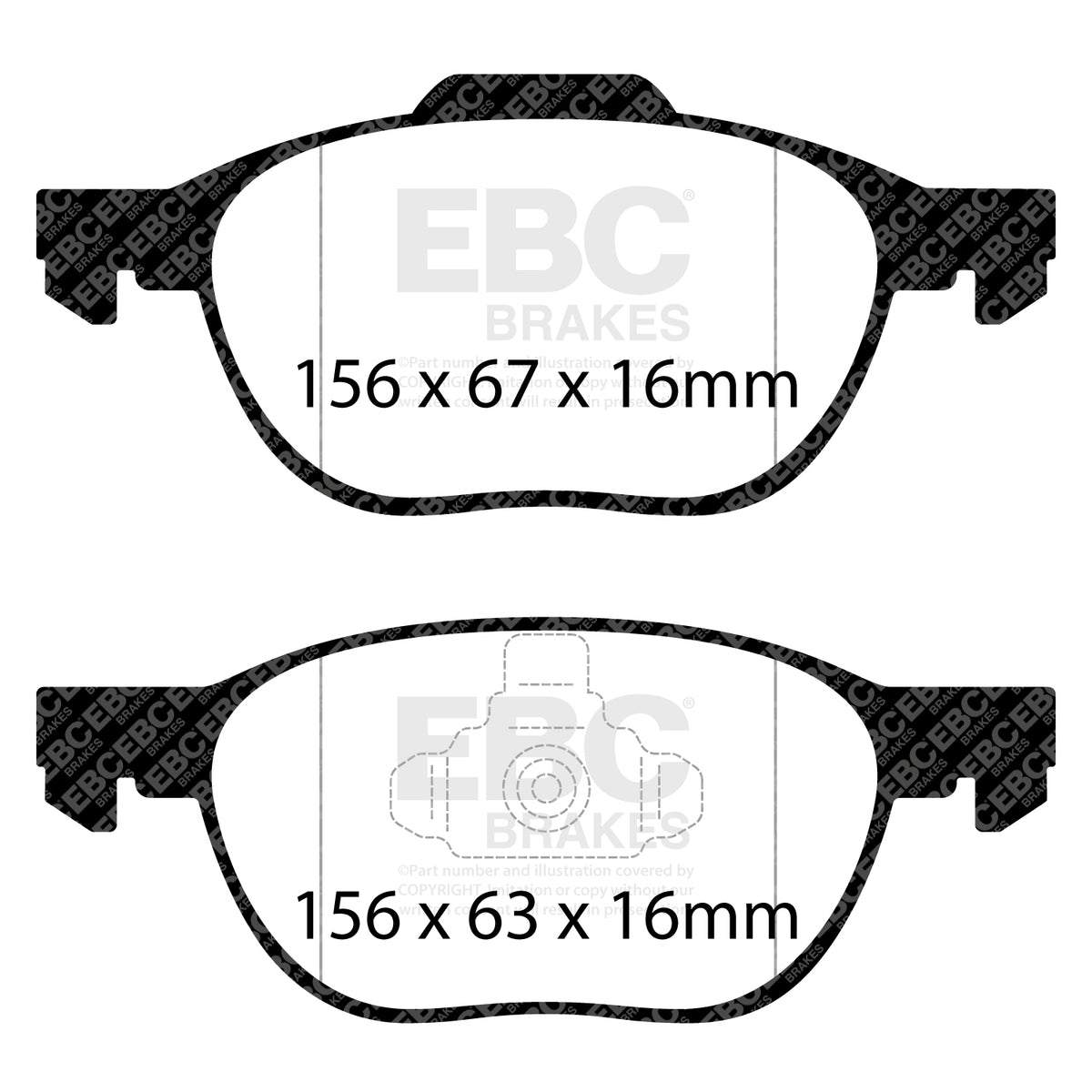 EBC Front GreenStuff Brake Pads - Ford Cmax / Ford Focus (DP21524) — view 2