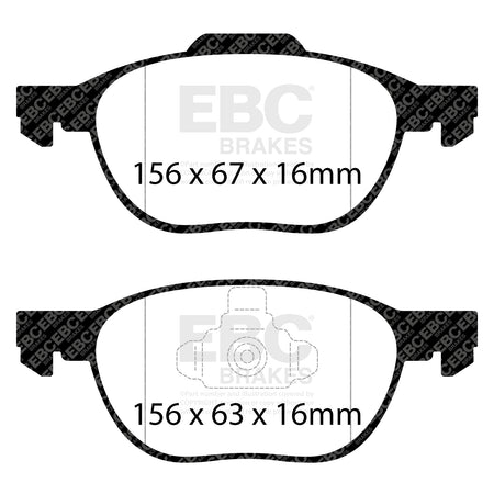 EBC Front Ultimax Brake Pads - Ford Cmax / Ford Focus (DP1524) — view 2