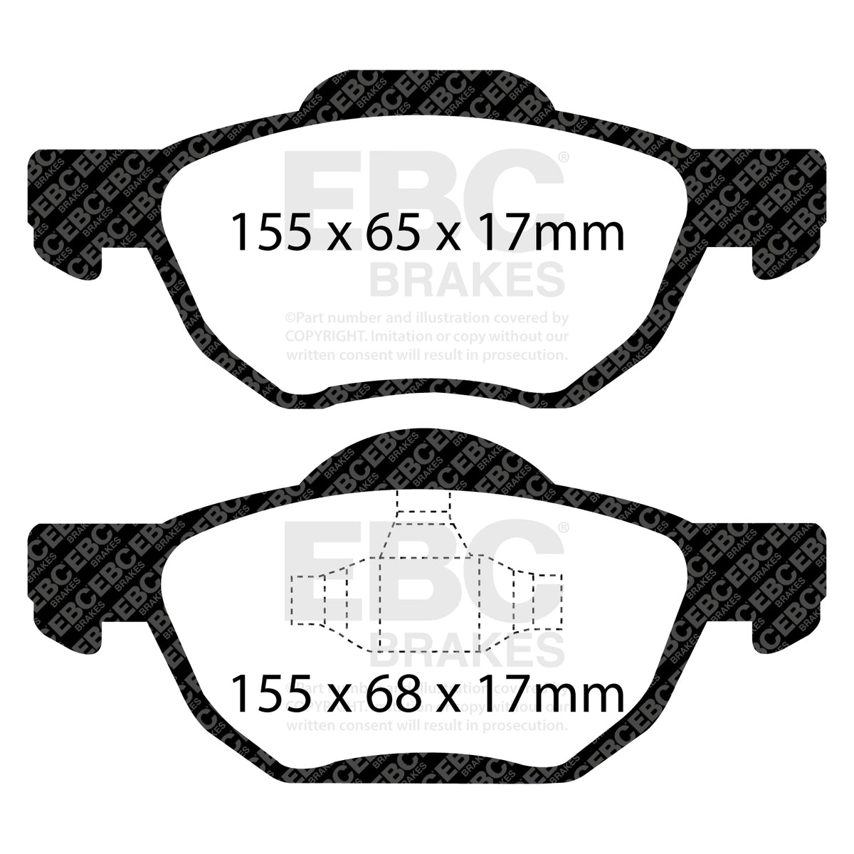 EBC Front YellowStuff Brake Pads - Honda Accord (DP41525R) — view 2