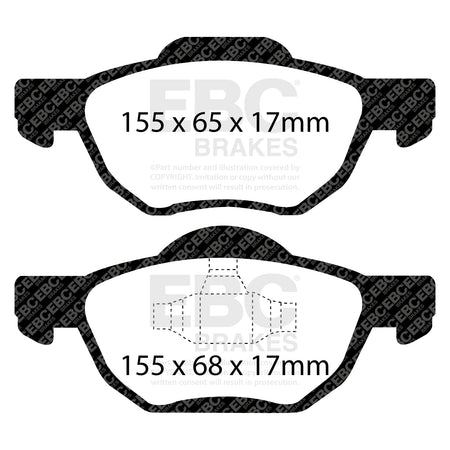 EBC Front YellowStuff Brake Pads - Honda Accord (DP41525R) — view 2