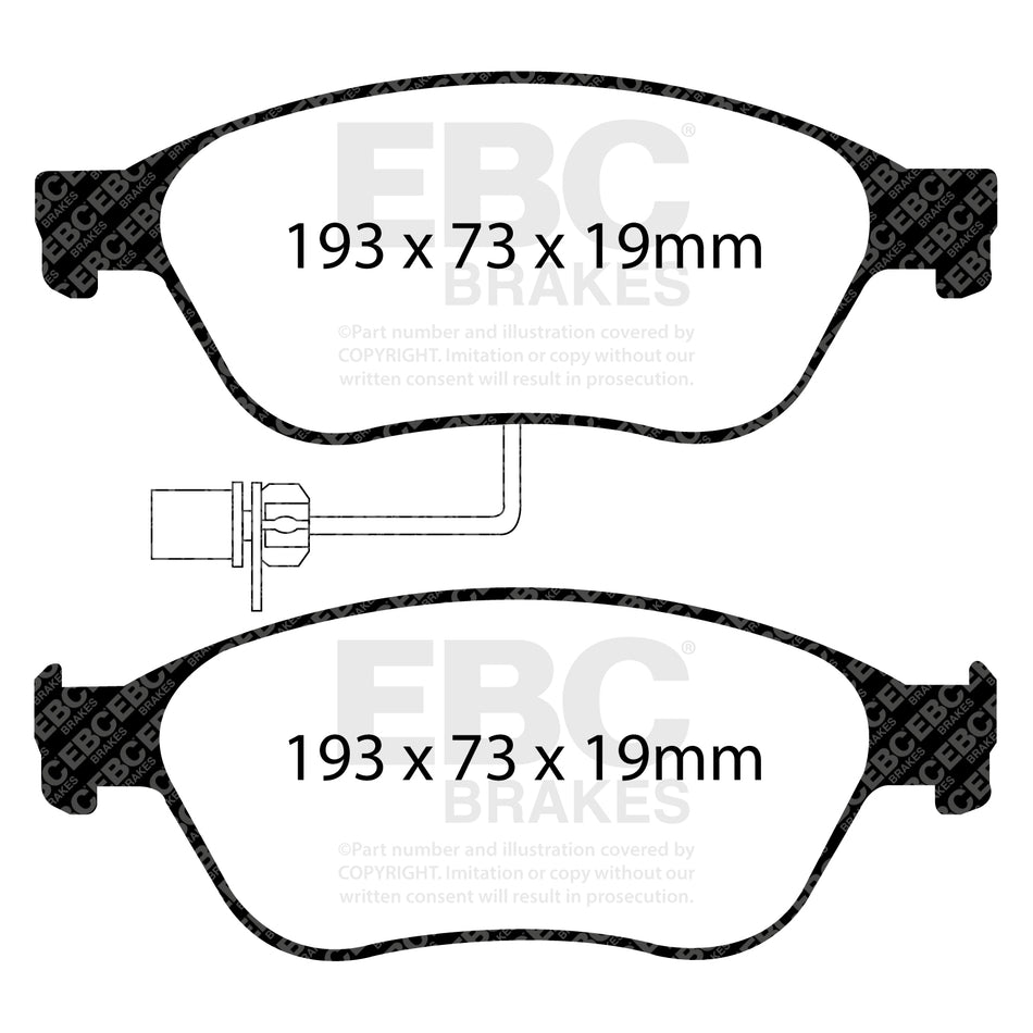 EBC Front Ultimax Brake Pads - Volkswagen Phaeton / Audi A8 quattro (DP1535) — view 2