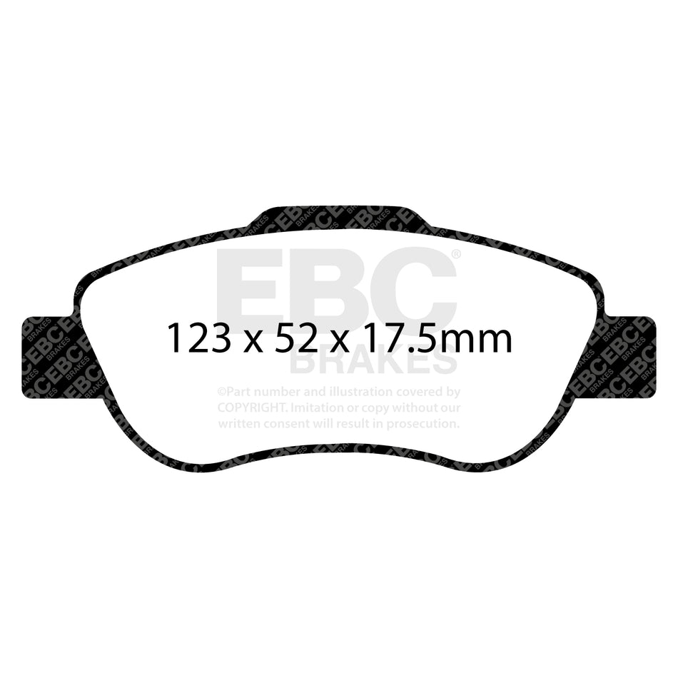 EBC Front Ultimax Brake Pads - Fiat 500 / Ford Ka (DP1573/2) — view 2