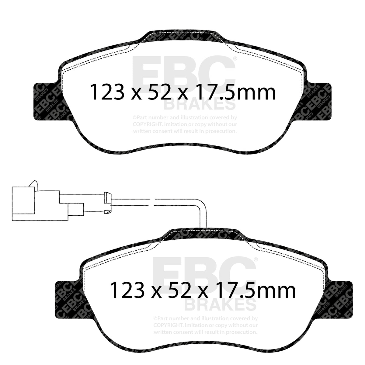 EBC Front Ultimax Brake Pads - Fiat 500 / Ford Ka (DP1573/3) — view 2