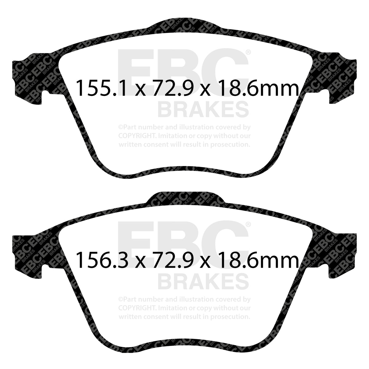 EBC Front BlueStuff Brake Pads - Volvo V40 / Volvo V40 Cross Country (DP51574NDX) — view 2