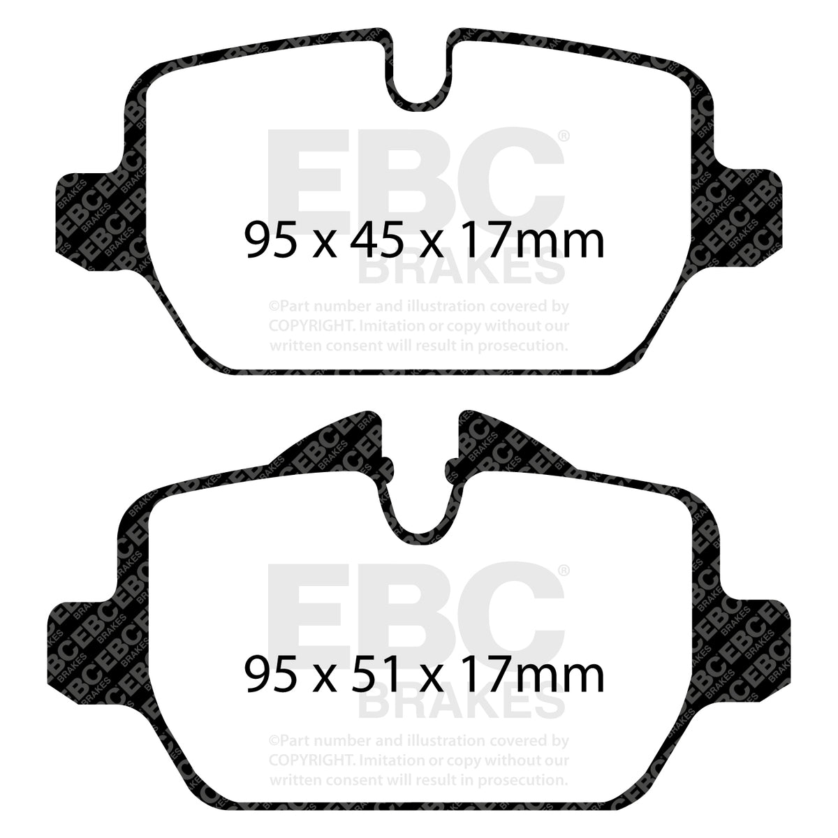 EBC Rear YellowStuff Brake Pads - BMW 1 Series (E87) / BMW 3 Series (E90) (DP41576R) — view 2