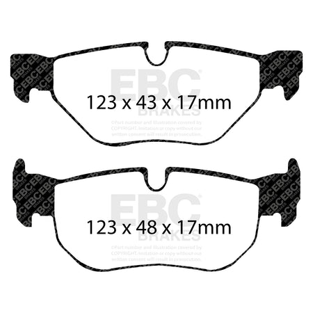 EBC Rear RedStuff Brake Pads - BMW 3 Series (E91) / BMW 3 Series (E90) (DP31577C) — view 2
