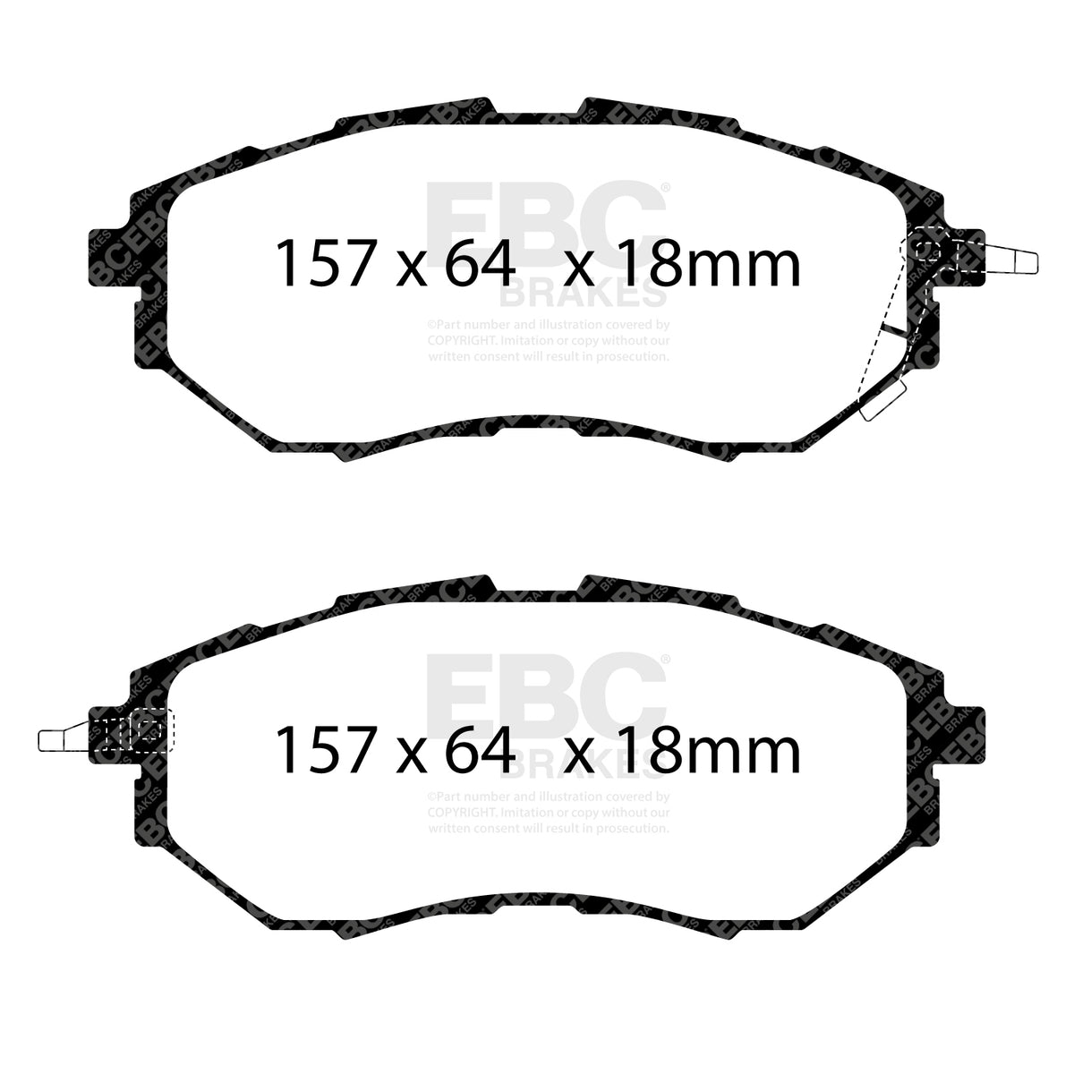 EBC Front BlueStuff Brake Pads - Subaru Outback / Subaru Forester (DP51583NDX) — view 2